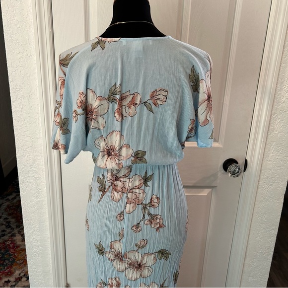 Forever 21 Floral Light Blue Maxi Dress | Size S - Picture 5 of 9